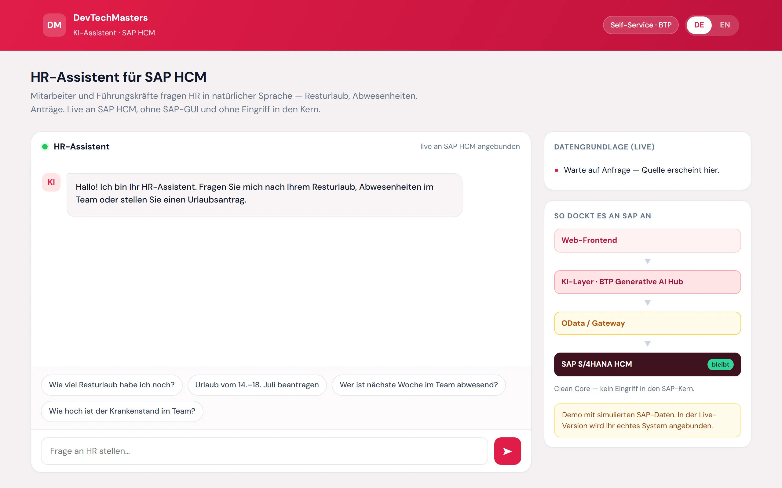 Vorschau HR-Assistent – Web-Portal